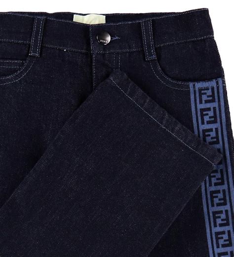 fendi blue and gold jeans mid-80 model made italy vintage|Fendi Women's Jeans for sale .